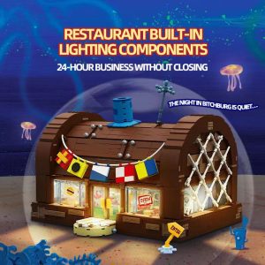 SpongeBob Cartoon Krusty Krab Restaurant Building Blocks