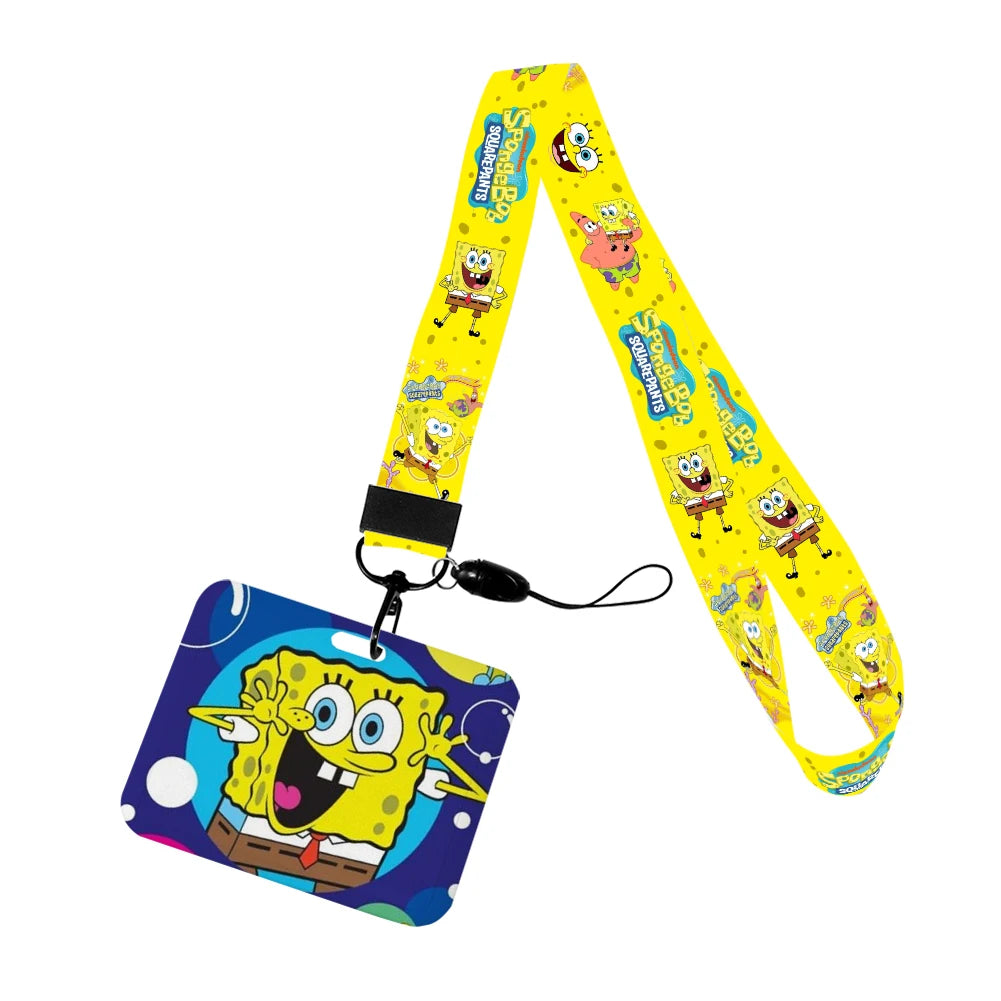 Cartoon SpongeBob ID Card Holder with Lanyard - Image 11