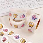 500PCS/Roll Kawaii SpongeBob Cartoon Anime Stickers