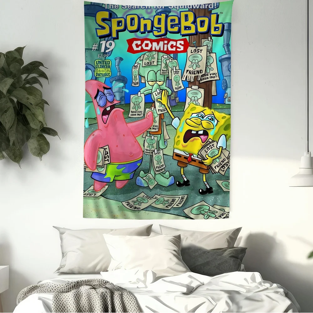 S-SpongeBob Fun Cartoon Chart Tapestry - Image 9