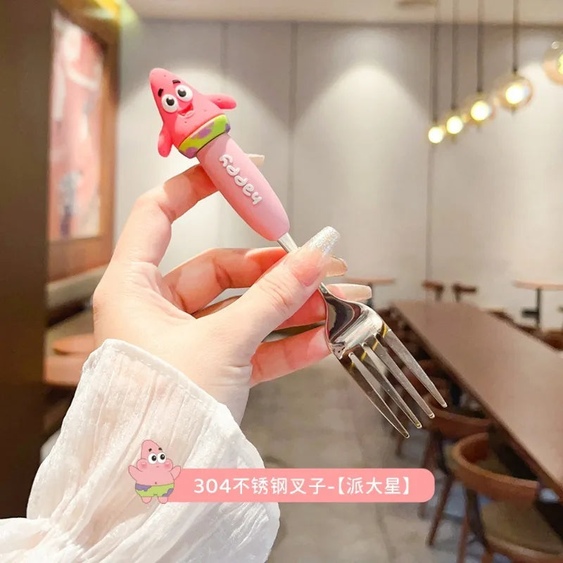 SpongeBob Silicone Eating Spoon & Fork Set - Image 7
