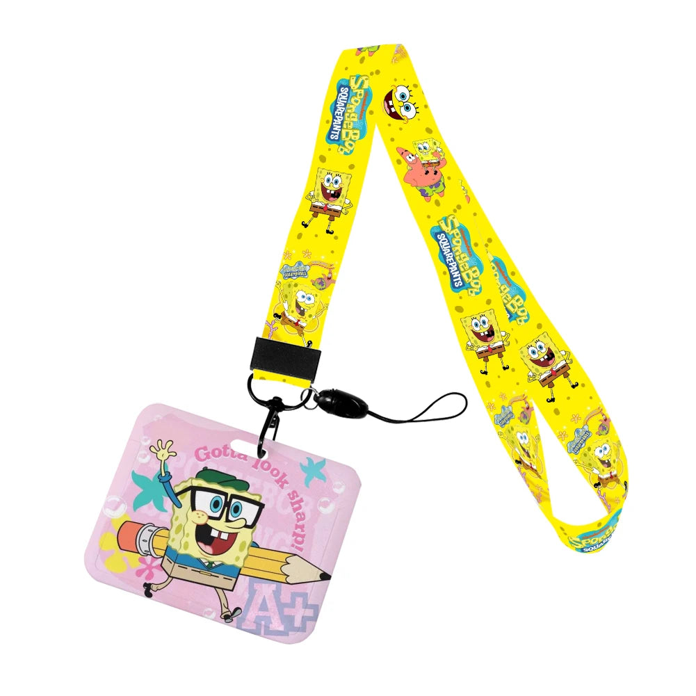 Cartoon SpongeBob ID Card Holder with Lanyard - Image 5