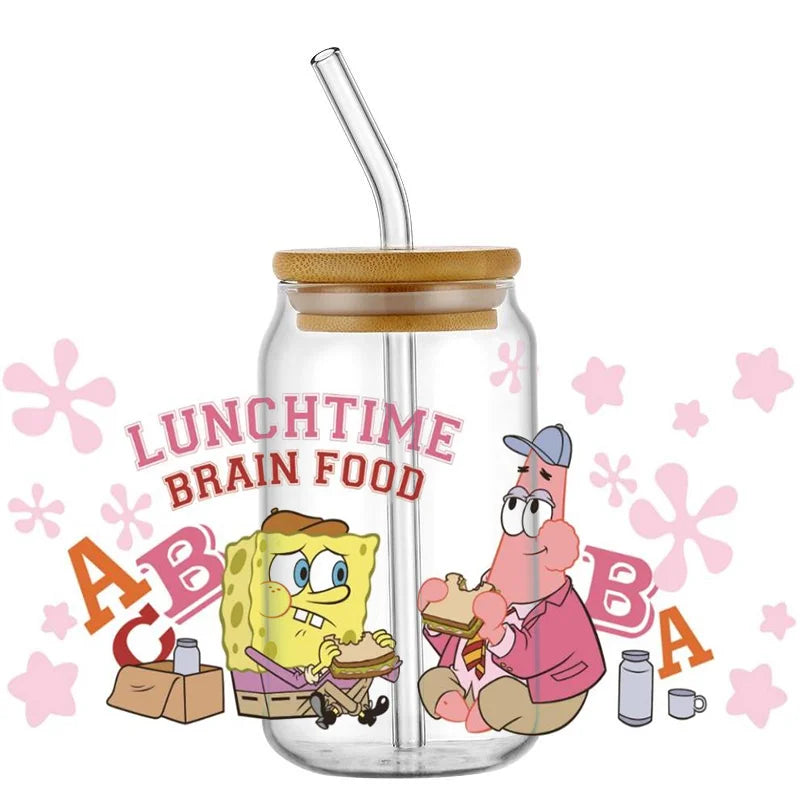 Miniso SpongeBob 16oz UV DTF 3D Waterproof Cup Wrap Sticker - Image 5