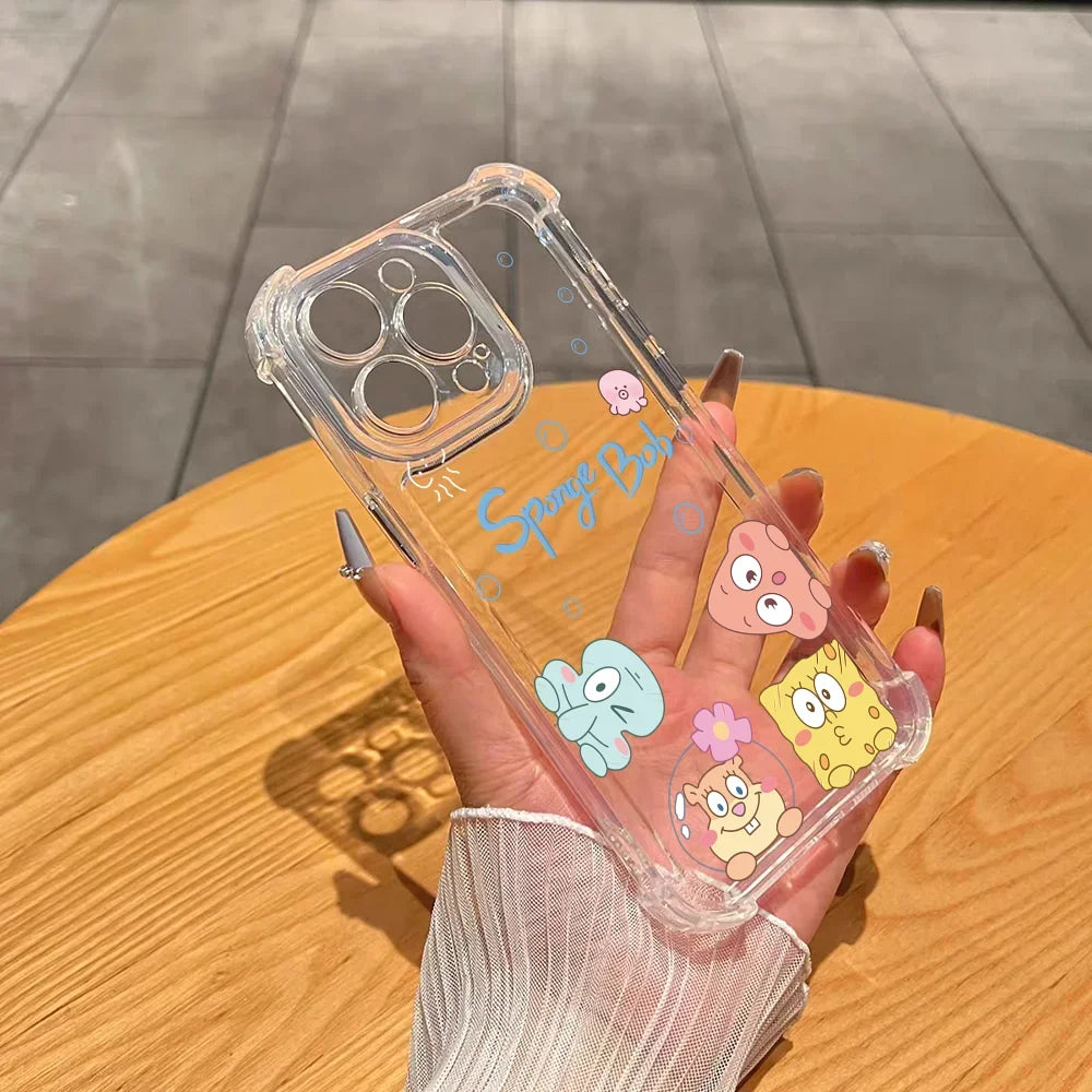 SpongeBob SquarePants Anime Soft Silicone Phone Cases for iPhone - Image 5