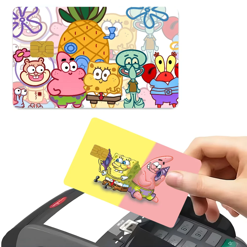 Sponge-Bobs Face Anime 4pcs 1Set Film Skin Sticker - Image 2