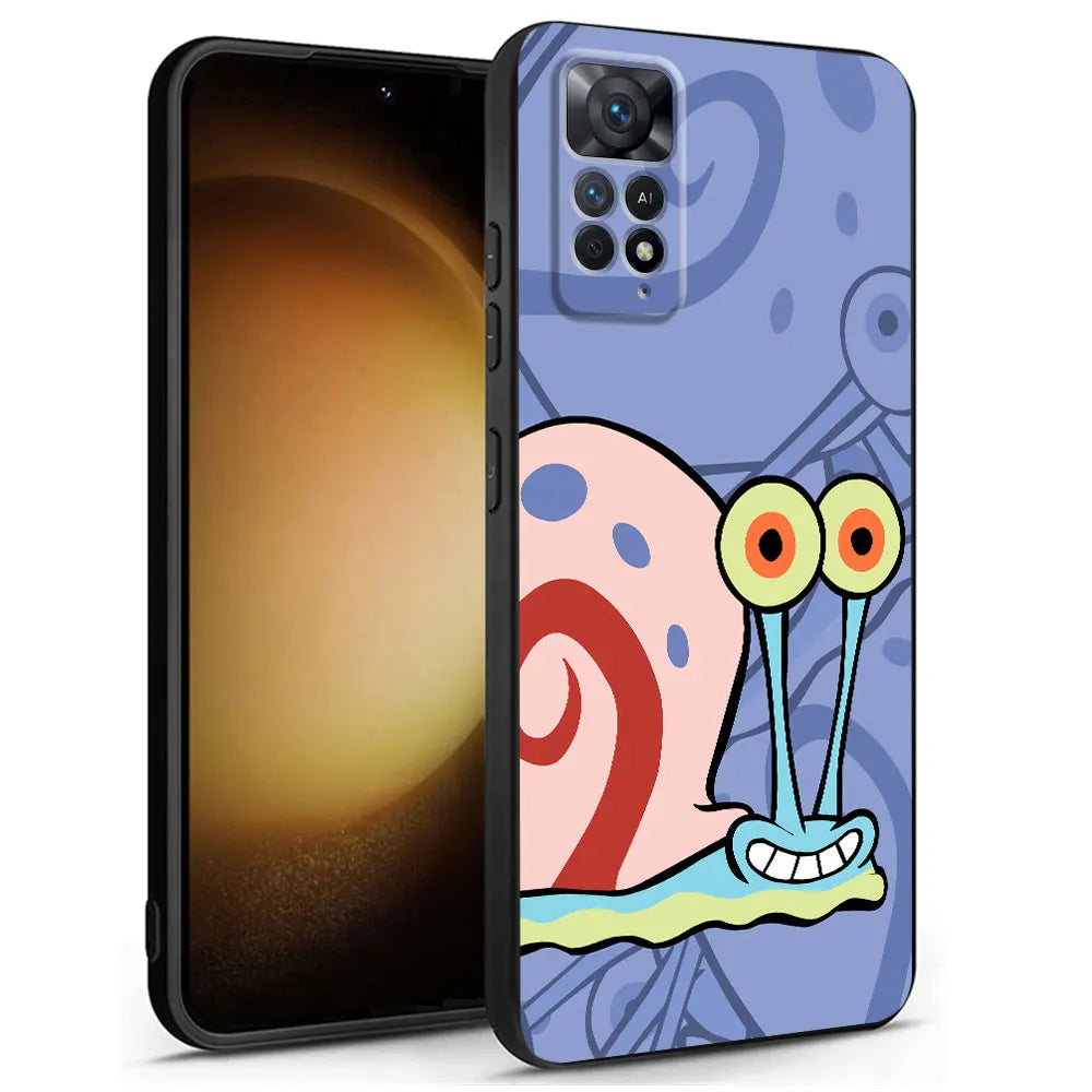 Black Cartoon Friend SpongeBobs Phone Case - Image 10