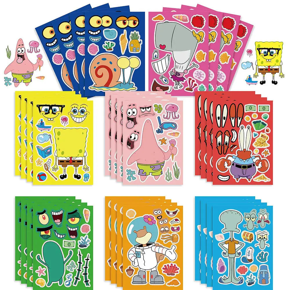 8PCS SpongeBob SquarePants Graffiti Stickers