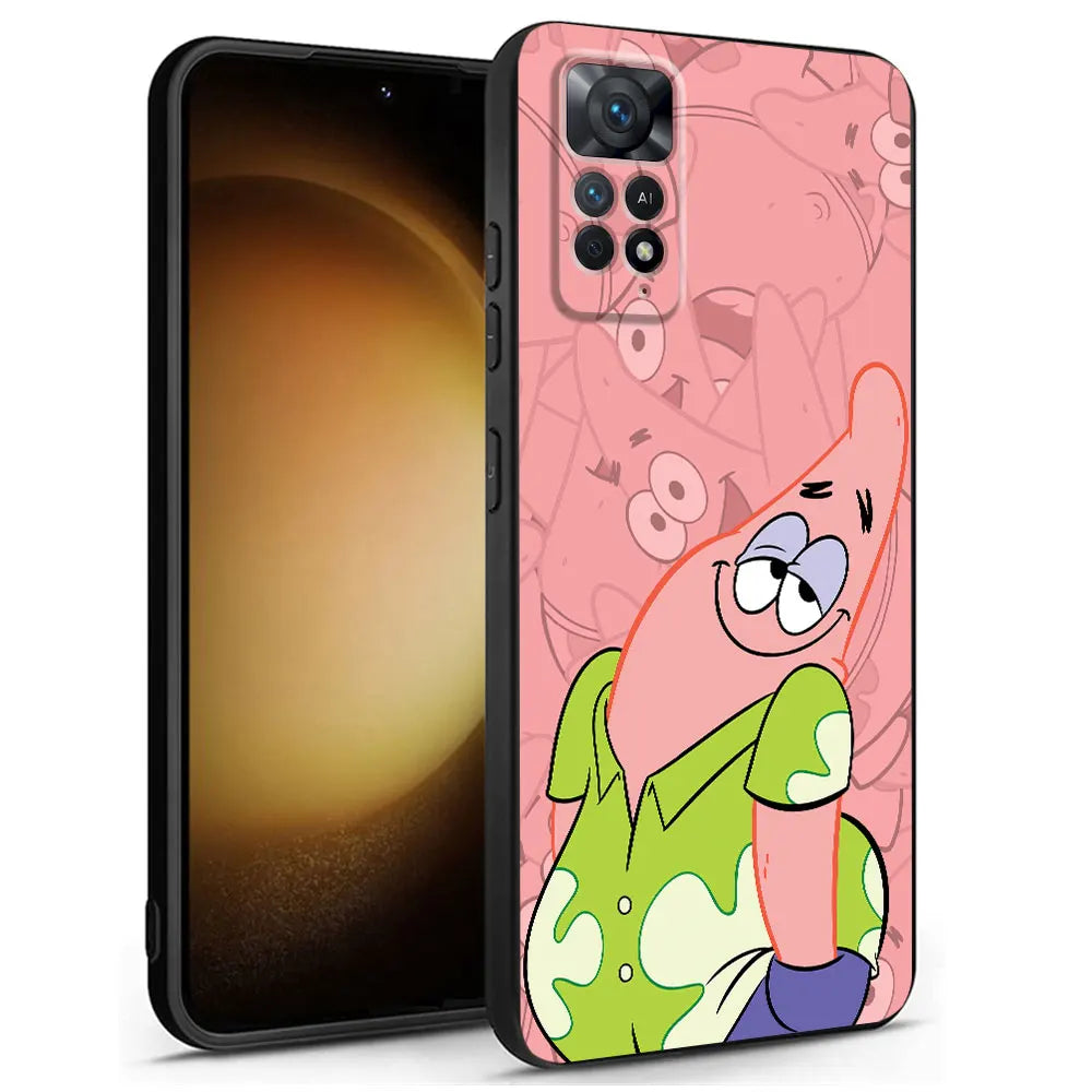 Black Cartoon Friend SpongeBobs Phone Case - Image 9