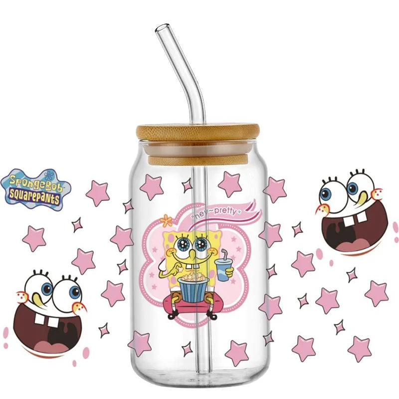 Miniso SpongeBob 16oz UV DTF 3D Waterproof Cup Wrap Sticker - Image 13