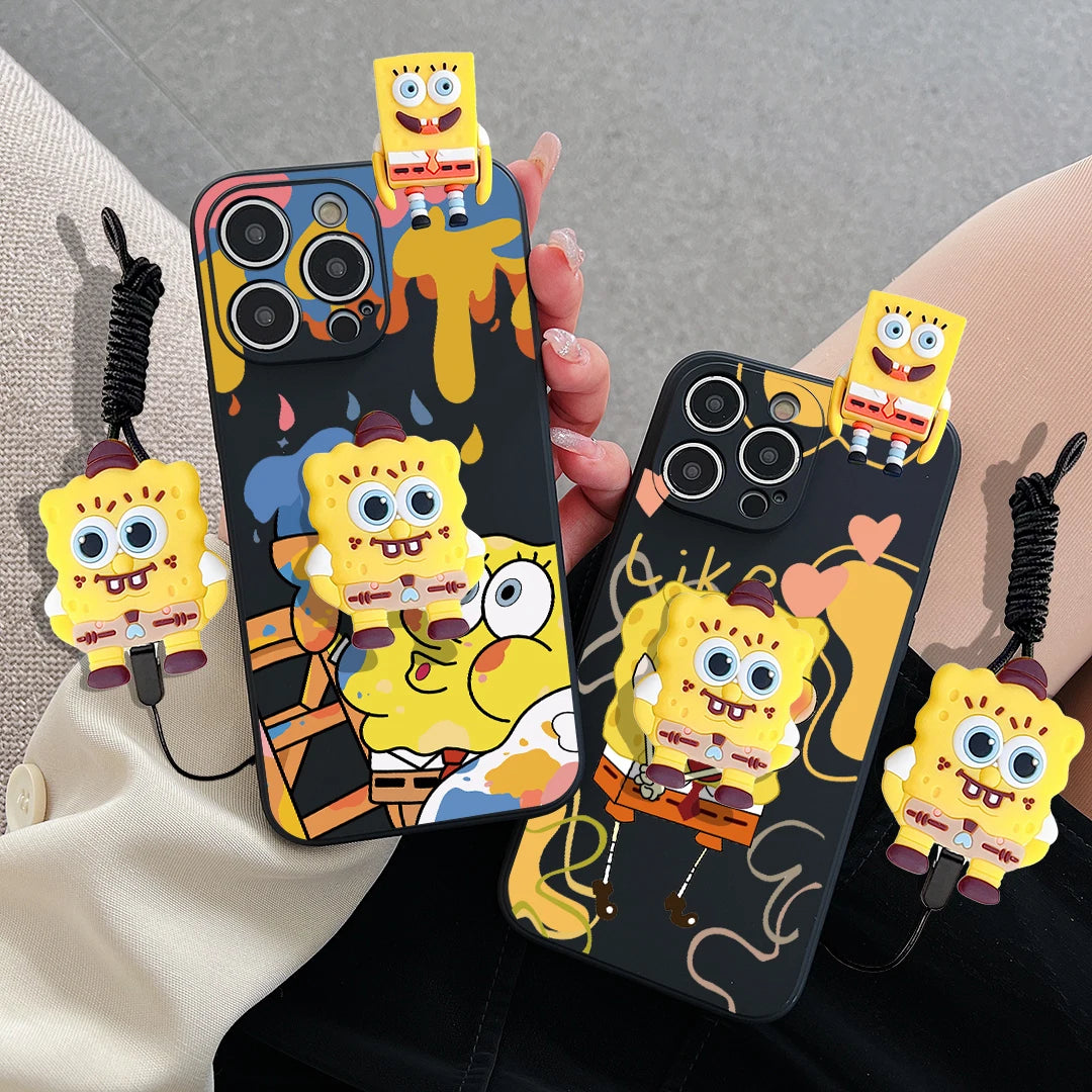 3D Doll SpongeBob Cartoon Phone Case for iPhone