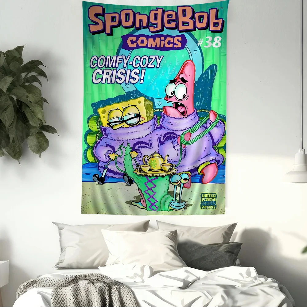 S-SpongeBob Fun Cartoon Chart Tapestry - Image 15