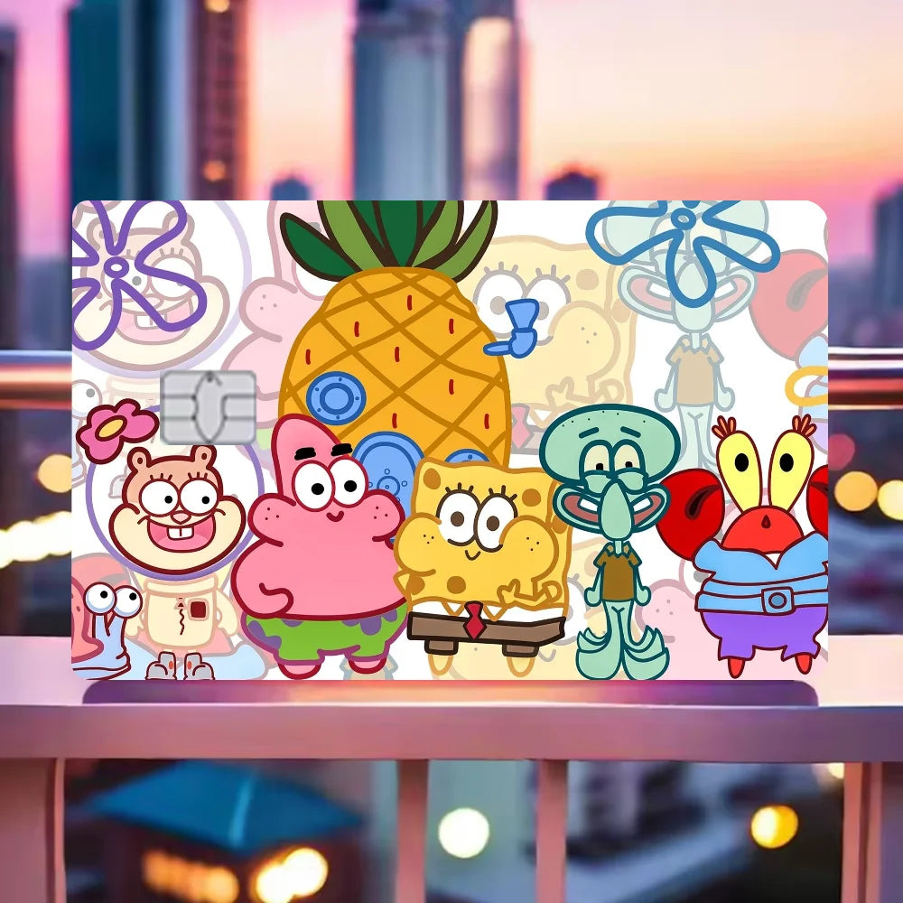 Sponge-Bobs Face Anime 4pcs 1Set Film Skin Sticker - Image 4