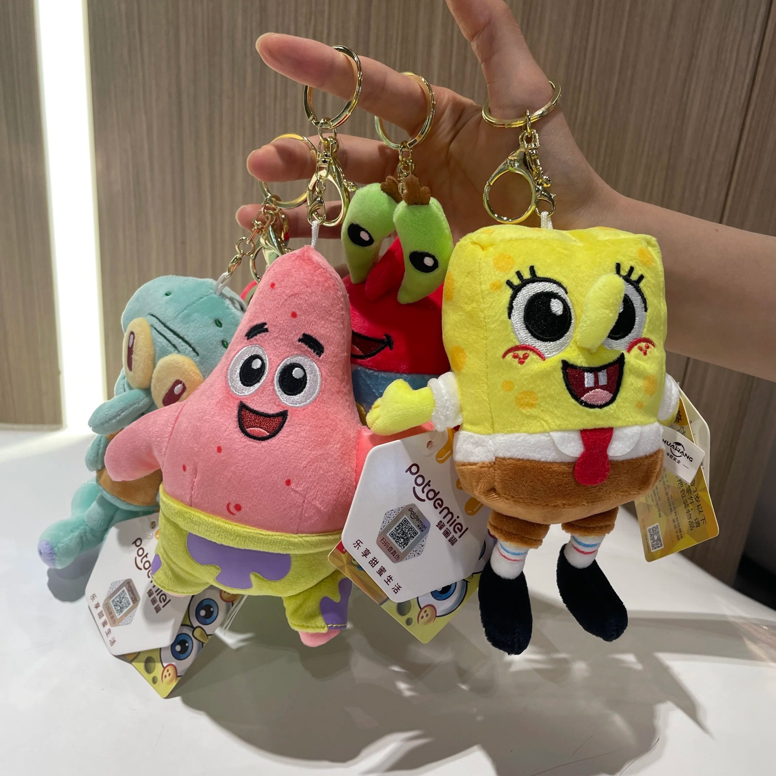 Genuine SpongeBob SquarePants Plush Keychain Set - Image 3