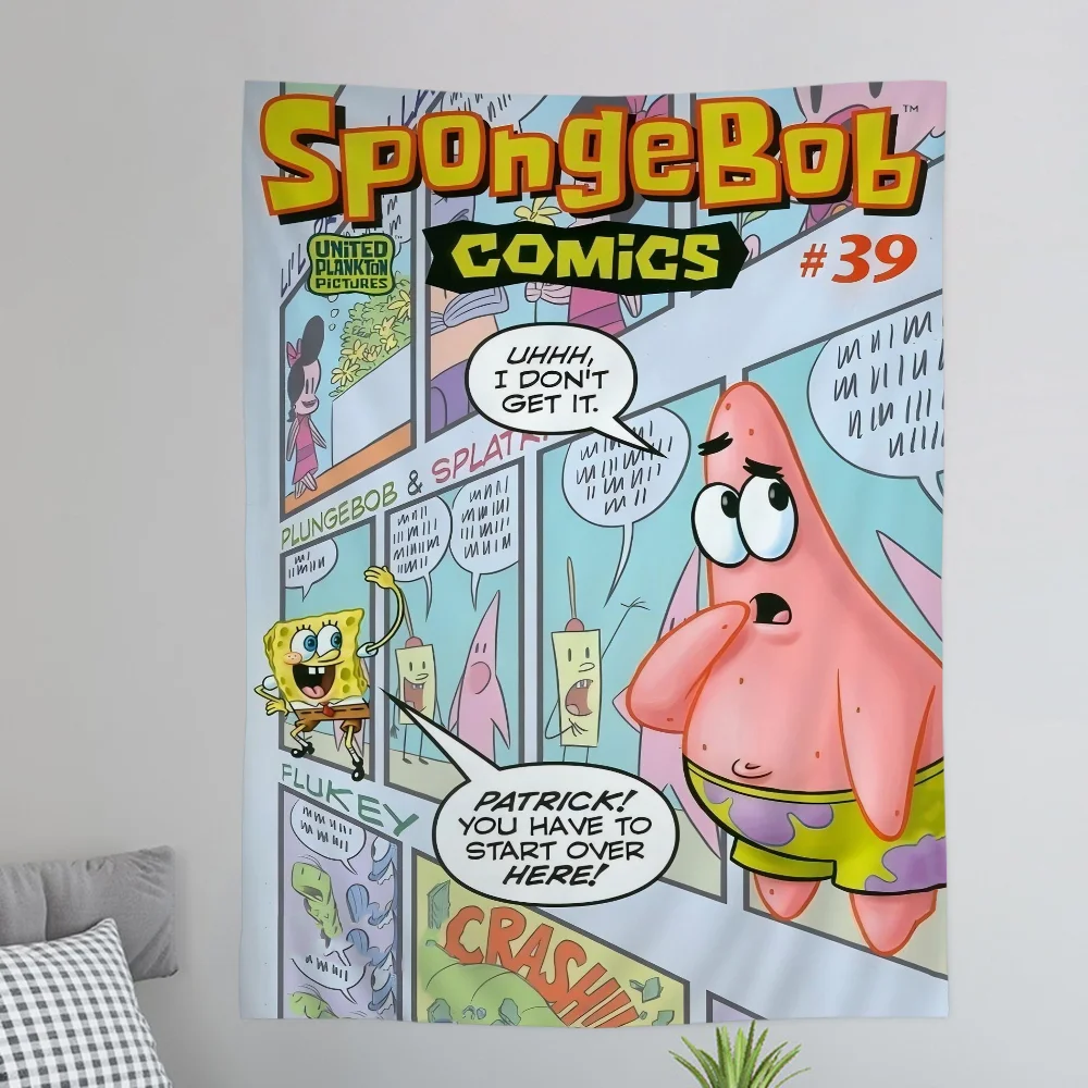 S-SpongeBob Fun Cartoon Chart Tapestry - Image 3