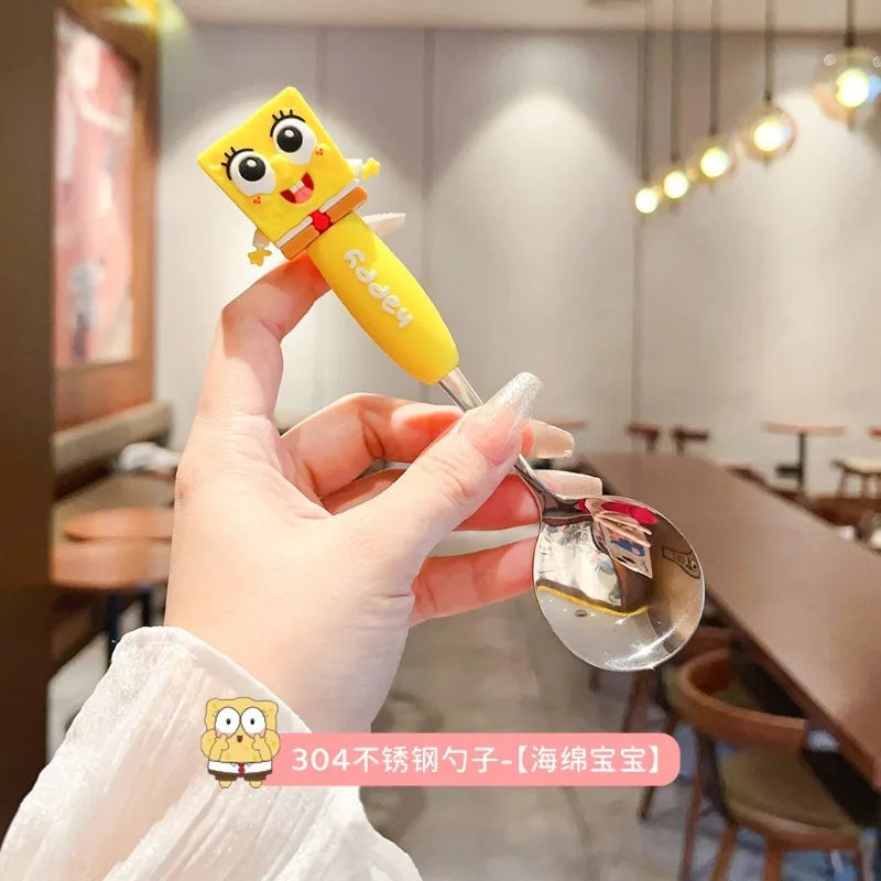 SpongeBob Silicone Eating Spoon & Fork Set - Image 8