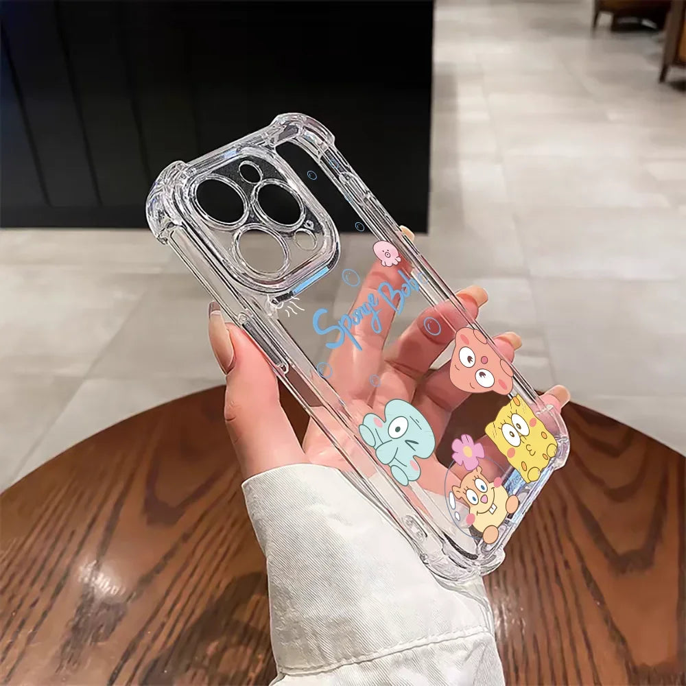 SpongeBob SquarePants Anime Soft Silicone Phone Cases for iPhone - Image 2