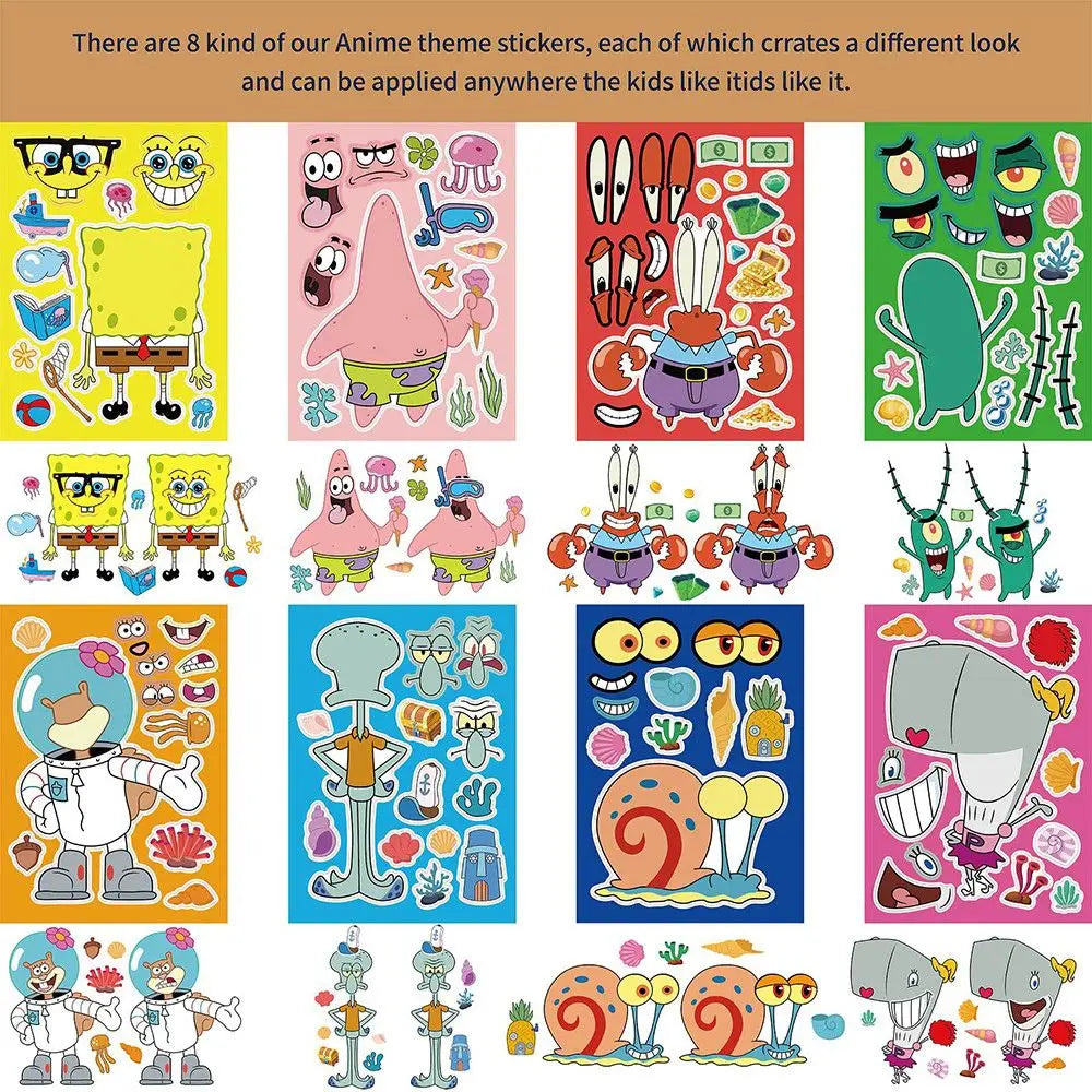 8PCS SpongeBob SquarePants Graffiti Stickers - Image 2